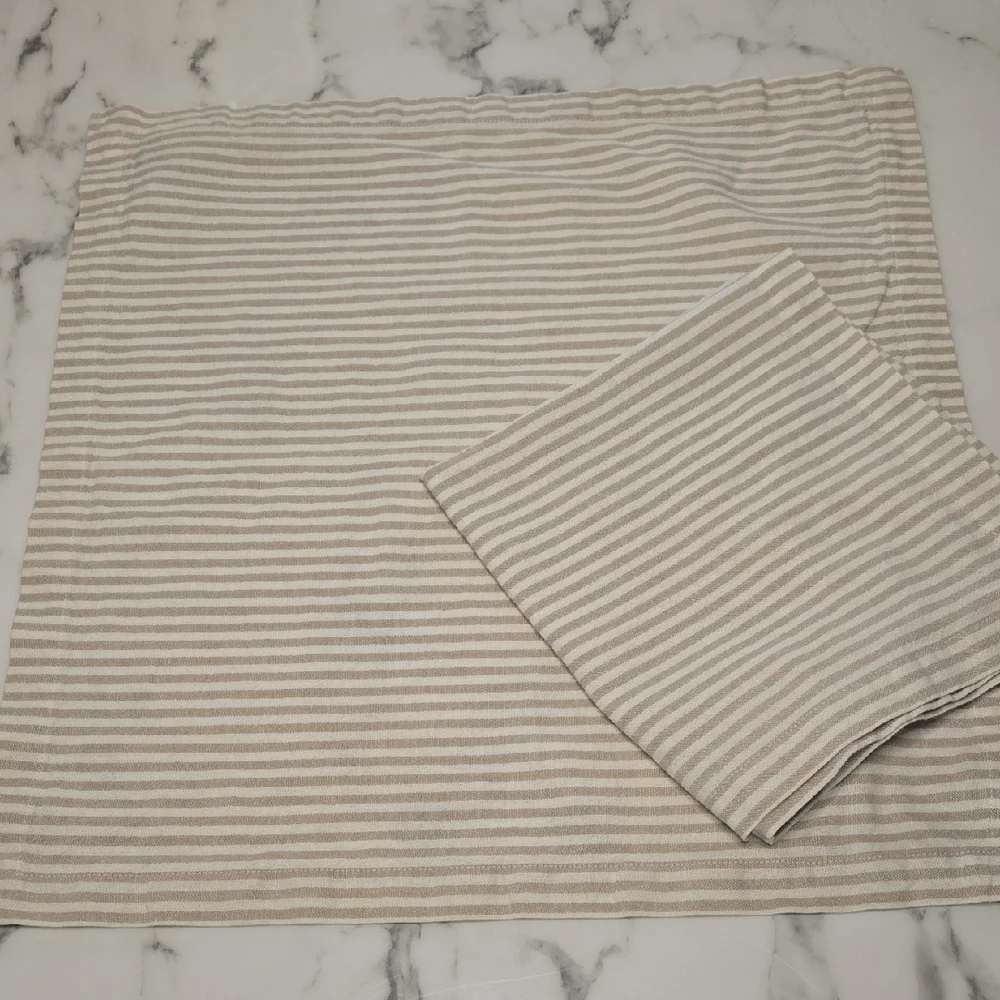 Pottery Barn Linen-Blend Striped‎ Napkins – Set of 2 Neutral 20